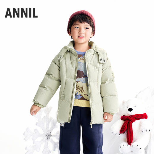【实体店同款】男童中长款羽绒服冬季新款安奈儿童装XB545077 商品图0