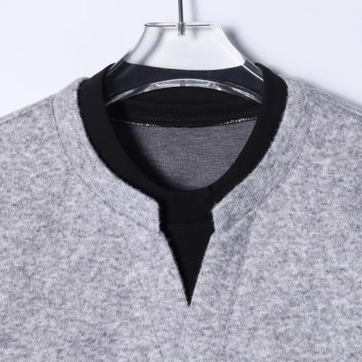 26T8798SDSA男士秋冬新款痞帅男装韩版撞色拼接圆领卫衣下摆松紧设计百搭 商品图2