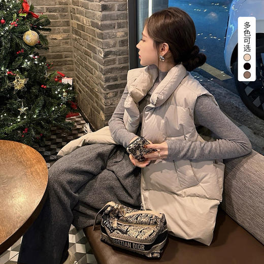 西遇外穿马甲背心女冬季新款韩版宽松立领坎肩百搭马甲外套SS051739 商品图0