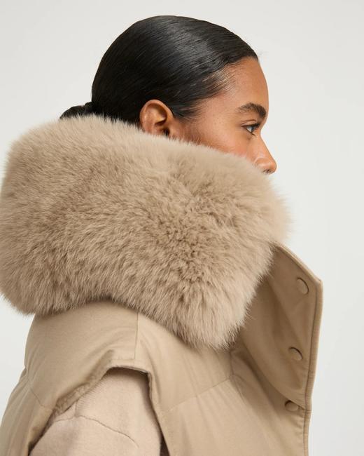 Yves Salomon - VEST MADE WITH LORO PIANA FLANNEL FABRIC/FOX - MACADAMIA - 女装 - 背心 - 夏威夷果棕 商品图3