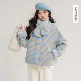 西遇双面穿摇粒绒短款棉服女冬季新款显瘦不臃肿保暖夹棉外套SS051721