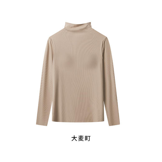 2.5%羊毛 半高领打底衣 天然绵羊毛 带胸垫   A-5390 商品图0