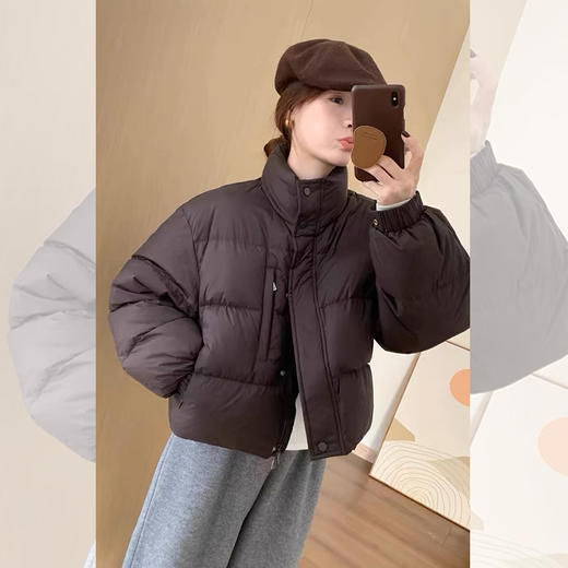 西遇立领拉链短款棉服女冬季新款韩系加厚宽松保暖面包服SS051740 商品图3