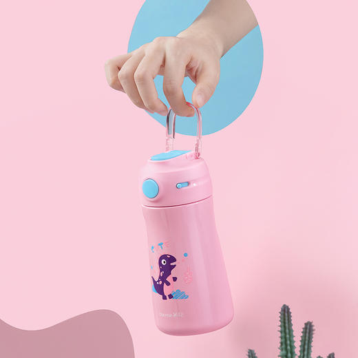 【茶花】童趣按键式吸管保温杯370ML 商品图3