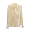 VIVIAN LIU TD2453003秋女装新款桑蚕丝小翻领领口捏褶底摆衬衫 商品缩略图4