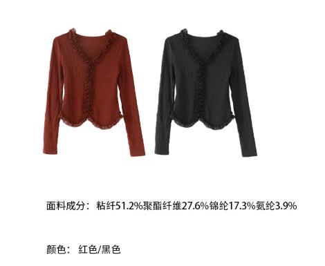 【门店同款】ENJOY秋季时光回廊层层花瓣边上衣 159196990 商品图6