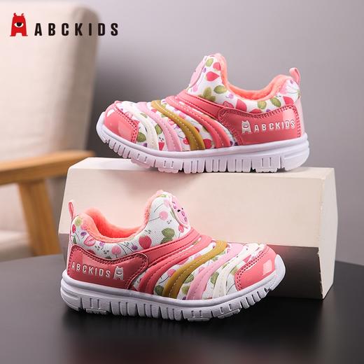 Abckids儿童鞋秋冬季男女童毛毛虫加绒运动一脚蹬休闲鞋24-33★⭐️ 商品图1