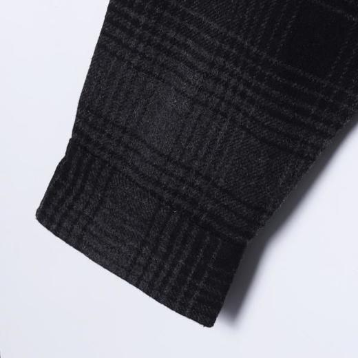 3060SDSA秋冬新款痞帅男装韩版撞色格纹纽扣翻领长袖衬衫百搭针织衬衣 商品图4