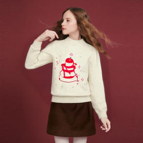 笛莎Deesha 童装女童毛衣2025冬新款彩点纱苹果毛衣