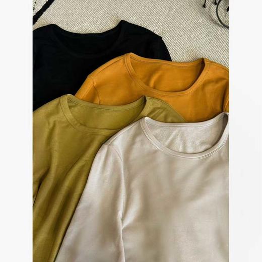 25AW上新【现货折上95折】 佳佳同款【栗子松饼】纯色基础长袖T恤+可调节绒感小吊带上衣套装 商品图2