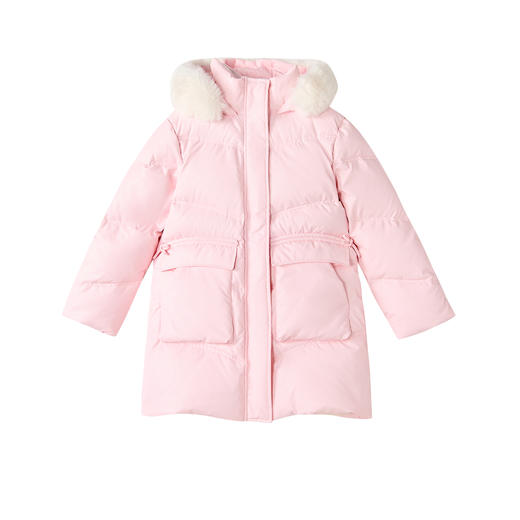 笛莎Deesha 童装女童羽绒服2025冬新款甜美毛领中长款羽绒服 商品图4