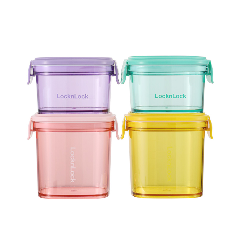 HTE827S4FU 乐扣乐扣 多巴胺清透密封罐4件套