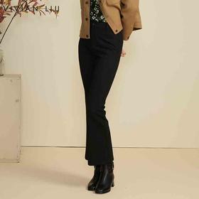 VIVIAN LIU TD2447502初秋女装新款斜插兜显瘦针织喇叭休闲长裤