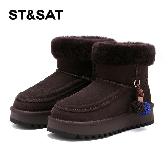 星期六时尚百搭流苏球厚底雪地靴SSD4118C5X 商品图6