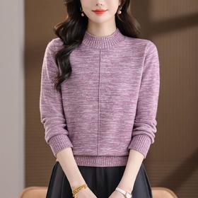 半高领针织毛衣，暗纹提花显瘦内搭打底衫CC-103-82511