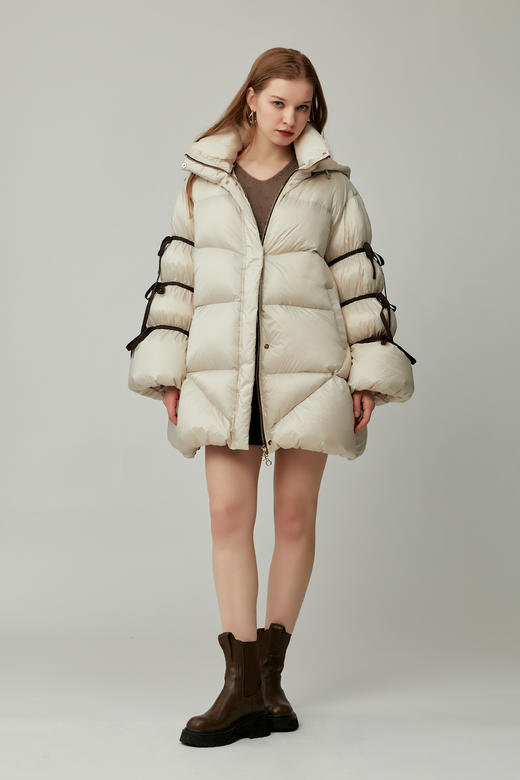 SAFICOO 优雅气质 小A版+喇叭袖 轻量云朵羽绒服 商品图0