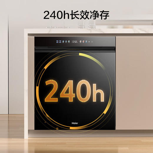 海尔（Haier）「麦浪套系」W5000Plus+ 洗碗机嵌入式双面洗20套大容量家用全自动 大水压七星级消杀10天长效净存 【双面洗洁净科技】EYBW20566GHU1钢琴黑 商品图5