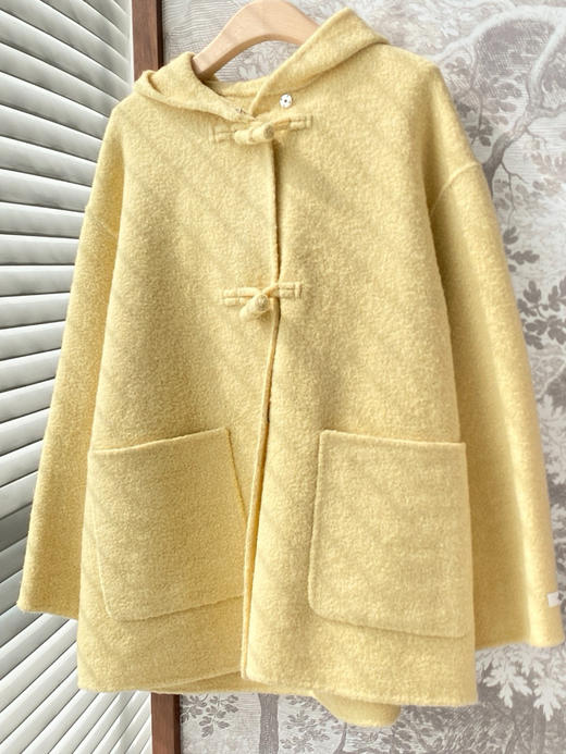 【日光蜜糖】连帽盘扣毛呢大衣|两色可选，现货 商品图8