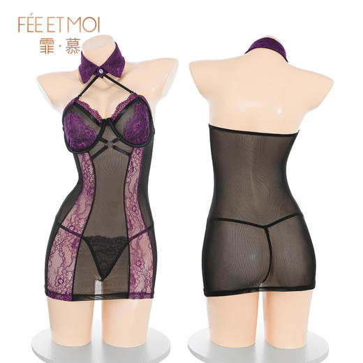 【情趣内衣】霏慕 月夜秘事暗欲透视连衣裙ZY95 商品图10