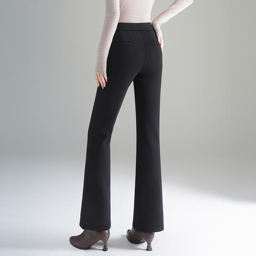 「自」全新升级【铂金会员165/天猫219/差价54】(11916)洛诗琳新款气质微喇裤2025秋冬高腰显瘦加绒加厚休闲喇叭裤 商品图3