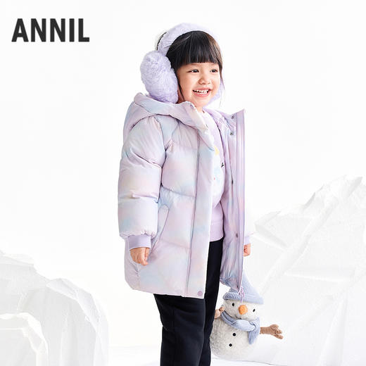 【实体店同款】女童中长款羽绒服冬季新款安奈儿童装XG545055 商品图1