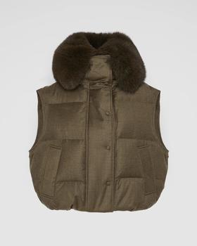 Yves Salomon - VEST MADE WITH LORO PIANA FLANNEL FABRIC/FOX - EARTH - 女装 - 背心 - 咖褐色