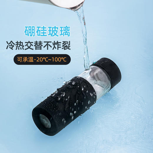 【茶花】玻璃水杯男玻璃杯便携咖啡杯极简随行杯 商品图3