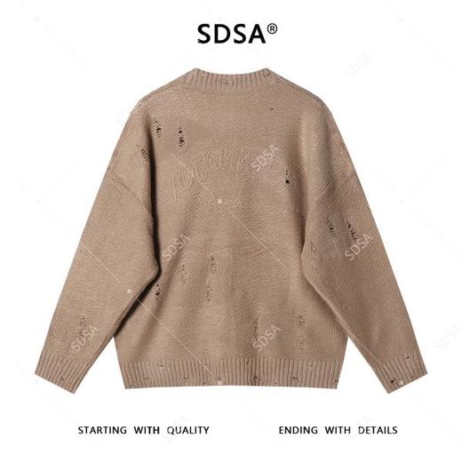 243019SDSA秋冬新款痞帅男装美式勾破纯色纽扣开衫毛衣百搭开衫针织衫 商品图5