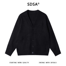 243019SDSA秋冬新款痞帅男装美式勾破纯色纽扣开衫毛衣百搭开衫针织衫