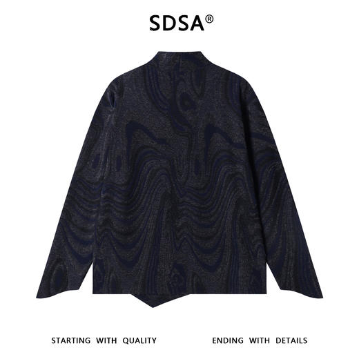 T4921SDSA男士秋冬新款痞帅男装扎染水波纹半高领长袖T恤百搭套头上衣 商品图5