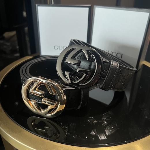 古家双G 平滑扣皮革皮带男女同款 商品图12