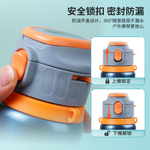 儒乐运动保温杯丨316L不锈钢内胆+304不锈钢外壳、保温保冷、密封防漏、一健开盖、两种容量选择 商品图5