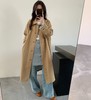 老米优品🎈3-5天。韩代同款《松弛感100%棉撞色袖复古风衣》廓形中长款！复古文艺氛围感~WT251027A 商品缩略图1