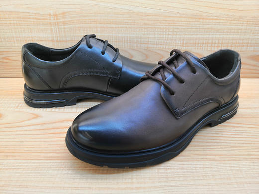 豪行男鞋12359268秋季特价商务休闲皮鞋系带单鞋舒适加肥 商品图2