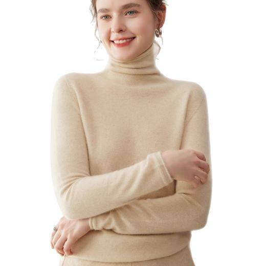 「高货rg」全新升级【铂金会员441/天猫599/差价158】(12436)洛诗琳新款一线成衣高领毛衣2025秋冬季纯色堆堆领羊绒衫 商品图4