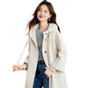 丁摩  毛呢外套中长款连帽高级感上衣女双面羊毛大衣56008 商品缩略图4