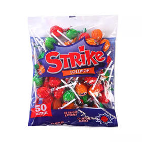strike苹果草莓香橙味棒棒糖565g