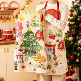 摩登主妇圣诞围裙厨房家用2025新款防水防油餐饮高级感年轻款罩衣