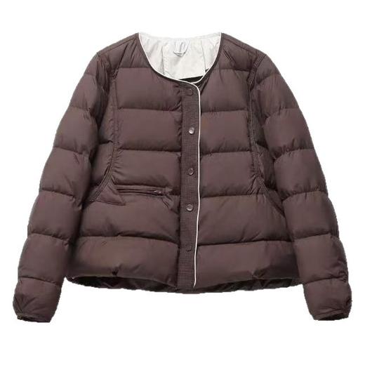 百媚生 圆领轻薄短款羽绒服女小个子保暖外套JF8811 商品图4