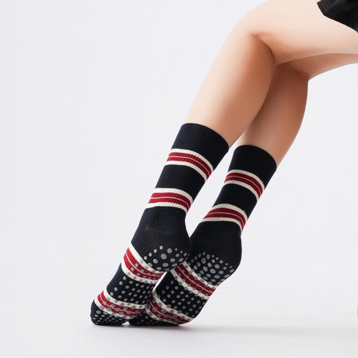 秋冬新品条纹压力款瑜伽袜女束缚压力防脱落舞蹈普拉提地板袜 商品图4