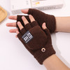 【冬季保暖手套】加厚翻盖两用毛呢露指手套 针织时尚学生骑行写字 商品缩略图10