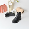 经典鲨2025年冬季专柜新款百搭圆头黑色加绒加厚中粗跟通勤短靴女KD29-558081 商品缩略图1