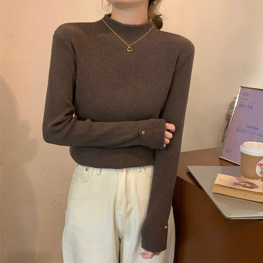 西遇毛衣内搭可外穿女款秋冬新款设计感袖口软糯半高领针织衫SS051715 商品图4