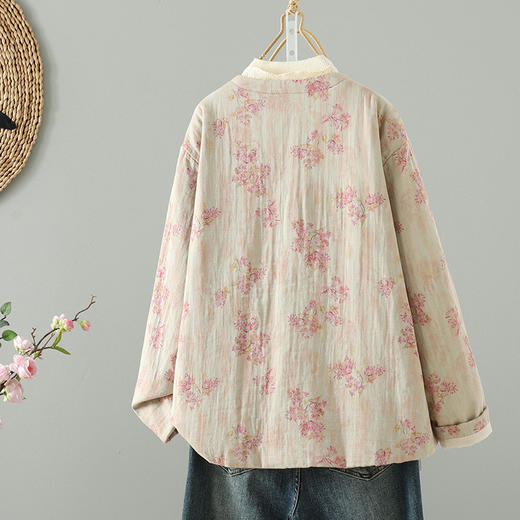 GYH 3467复古国风新中式蕾丝花边外套棉衣棉服宽松大码保暖 商品图1