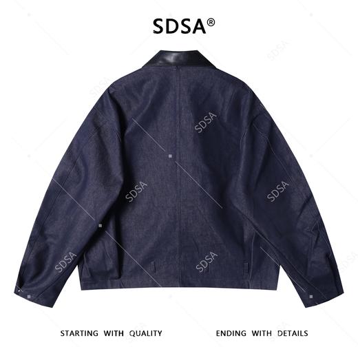 2176SDSA男士秋冬新款痞帅男装极简风拼皮拉链夹克外套百搭港风时尚 商品图4