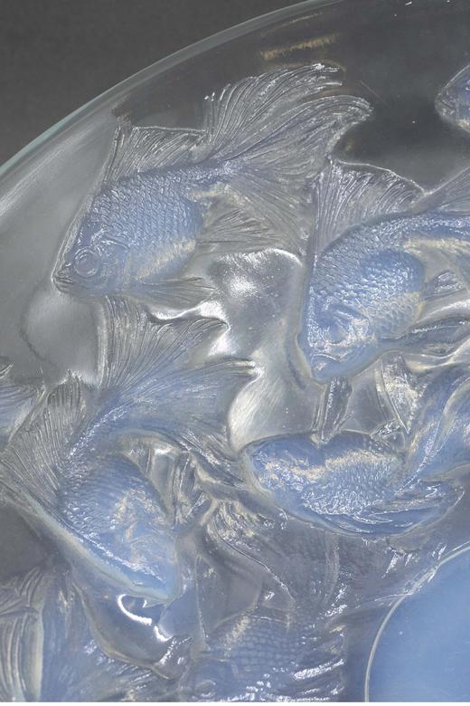 独角鹿西洋古董 1921年法国水晶工坊莱俪LALIQUE设计出品「Cyprins 锦鲤」主题欧泊水晶碗 商品图2