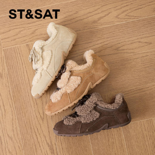 星期六复古加绒保暖平底德训鞋SSD411DCLJ 商品图2