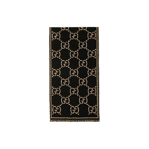 【送礼盒礼袋】GUCCI古驰格纹GG女士男士羊毛双面围巾 香港直邮 商品图1