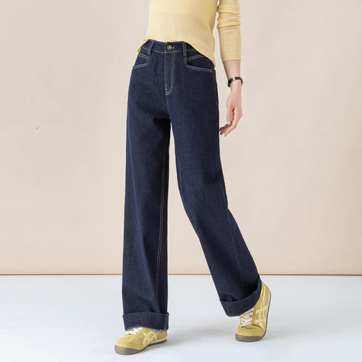 百媚生 羽绒裤女外穿可拆卸高腰显瘦加厚白鸭绒保暖棉裤  85CF314 商品图2