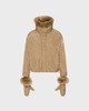 Yves Salomon - DOWN JACKET TECHNICAL FABRIC/FOX - LIEGEOIS - 女装 - 羽绒服 - 卡其色 商品缩略图0